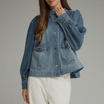 Puff Sleeve Denim Jacket