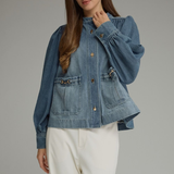 Puff Sleeve Denim Jacket