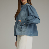 Puff Sleeve Denim Jacket