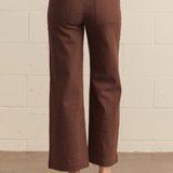 High Rise Wide Leg Pants with Front Seam