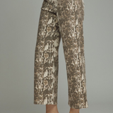 Snake Print Cropped Wide Leg Pants
