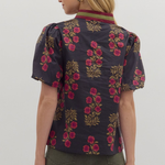 Floral Print Puff Sleeve Top