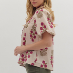 Floral Print Puff Sleeve Top