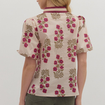 Floral Print Puff Sleeve Top