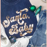 Santa Baby Christmas Graphic Tee | Navy