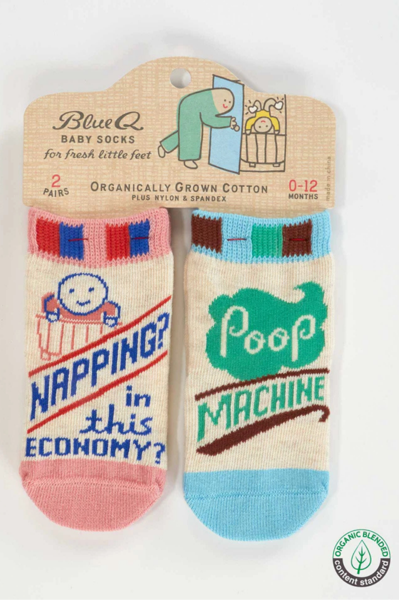 Napping? In This Economy?/Poop Machine Baby Socks