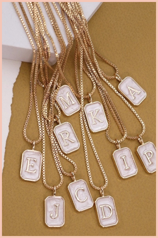 Pearly Initial Letter Charm Necklace