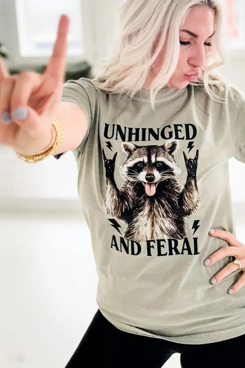 Unhinged and Feral Raccoon Graphic Tee