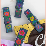 Happy Clips, Set of 4 | NATURAL LIFE | Folk Flower