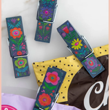 Happy Clips, Set of 4 | NATURAL LIFE | Folk Flower