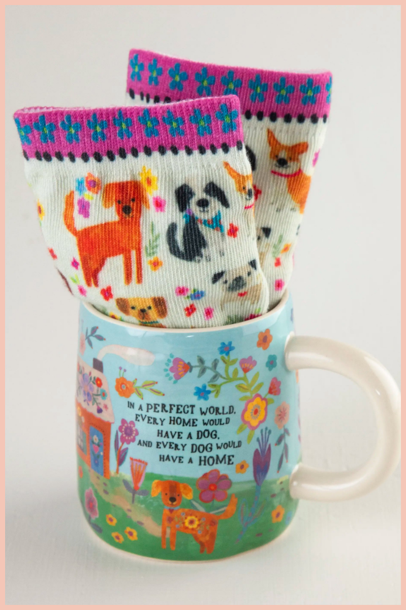 Dog Mug & Sock Gift Set | Natural Life