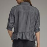 Gingham Peplum Button Front Top