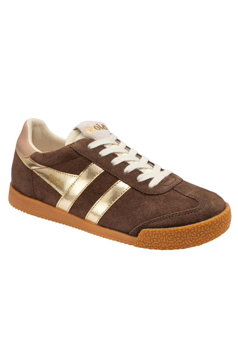 Gola Elan Glitz Sneakers | Dark Brown + Gold