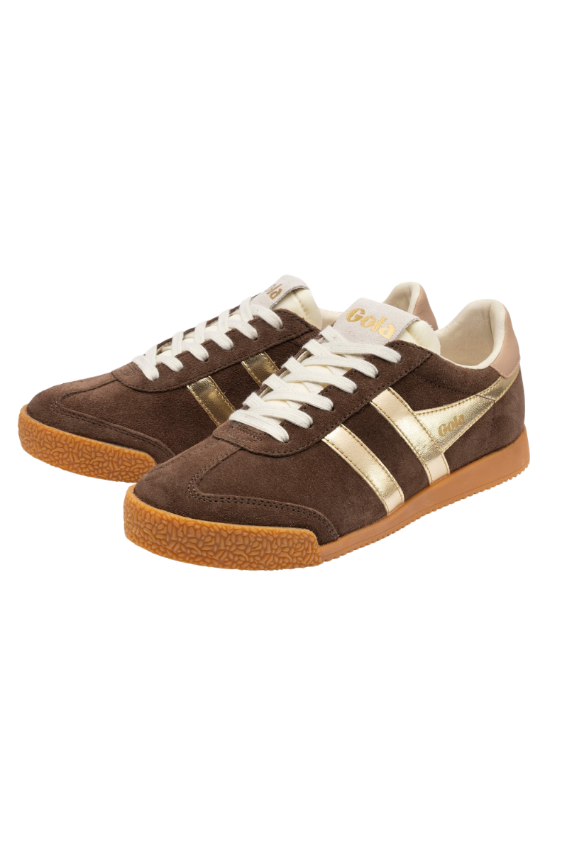 Gola Elan Glitz Sneakers | Dark Brown + Gold