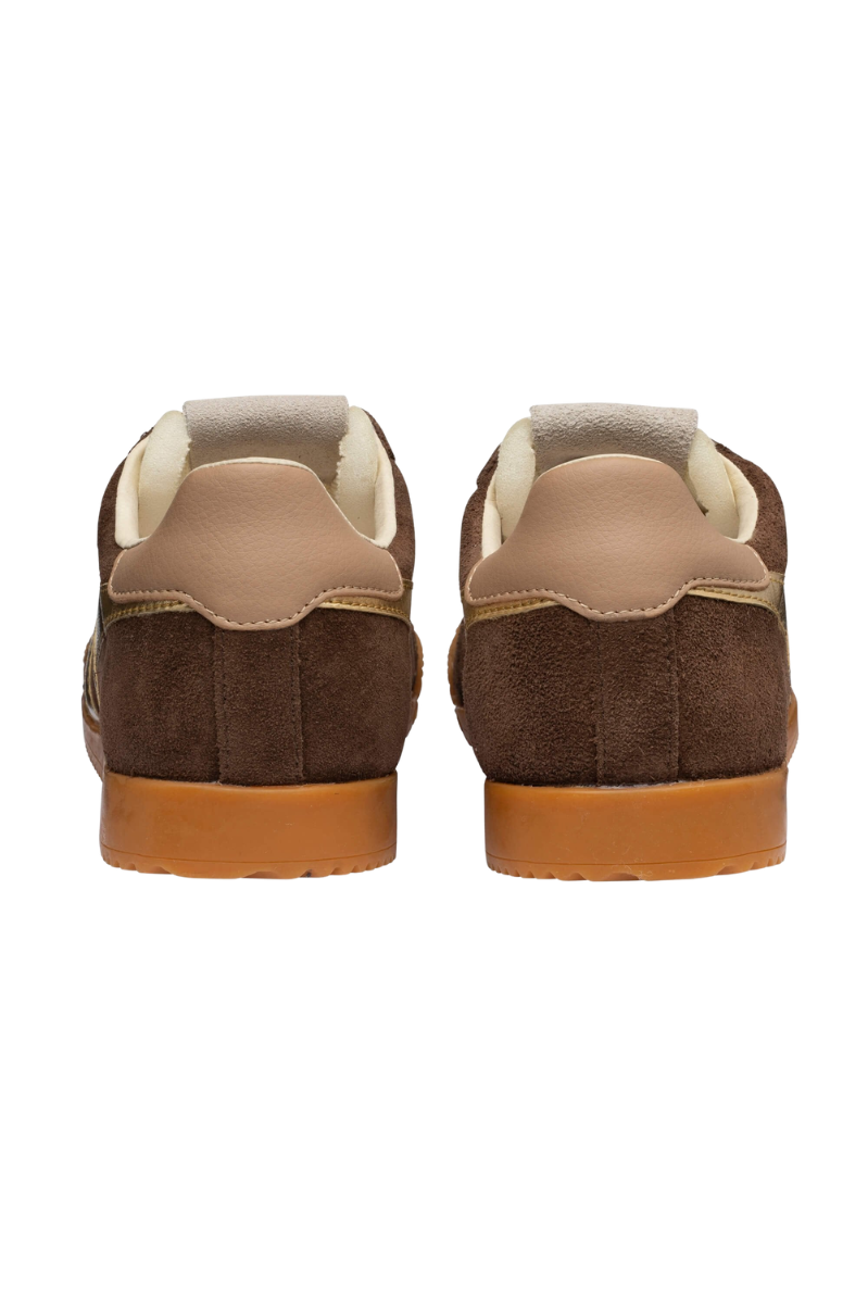 Gola Elan Glitz Sneakers | Dark Brown + Gold
