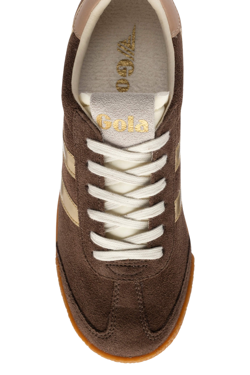 Gola Elan Glitz Sneakers | Dark Brown + Gold