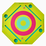 Colorful target-like board with concentric circles on a white background. Made to be a Mahjong Tiles board that floats in your pool. Green Aqua Jong Pool Mat | Oh My Mahjong