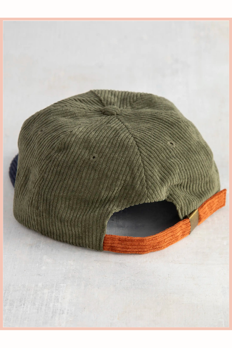 CORDUROY PEACE SNAPBACK HAT | OLIVE