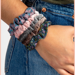 Print & Velvet Scrunchies, Set of 5 | Natural Life | Grey