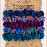 Print & Velvet Scrunchies, Set of 5 | Natural Life | Navy