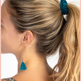 Print & Velvet Scrunchies, Set of 5 | Natural Life | Navy