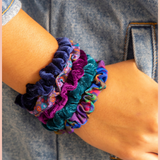 Print & Velvet Scrunchies, Set of 5 | Natural Life | Navy