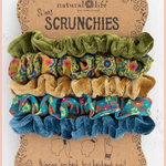 Print & Velvet Scrunchies, Set of 5 | Natural Life | Sage