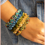 Print & Velvet Scrunchies, Set of 5 | Natural Life | Sage