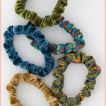 Print & Velvet Scrunchies, Set of 5 | Natural Life | Sage