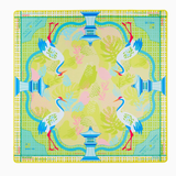 Colorful game mat with bird and pagoda design on a white background. Hampton Mat in Tube | Oh My Mahjong