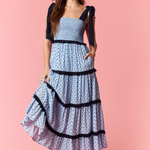 Polka Dot Printed Maxi Tiered Dress