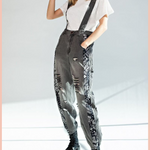Suspended Overalls with Bandana Print