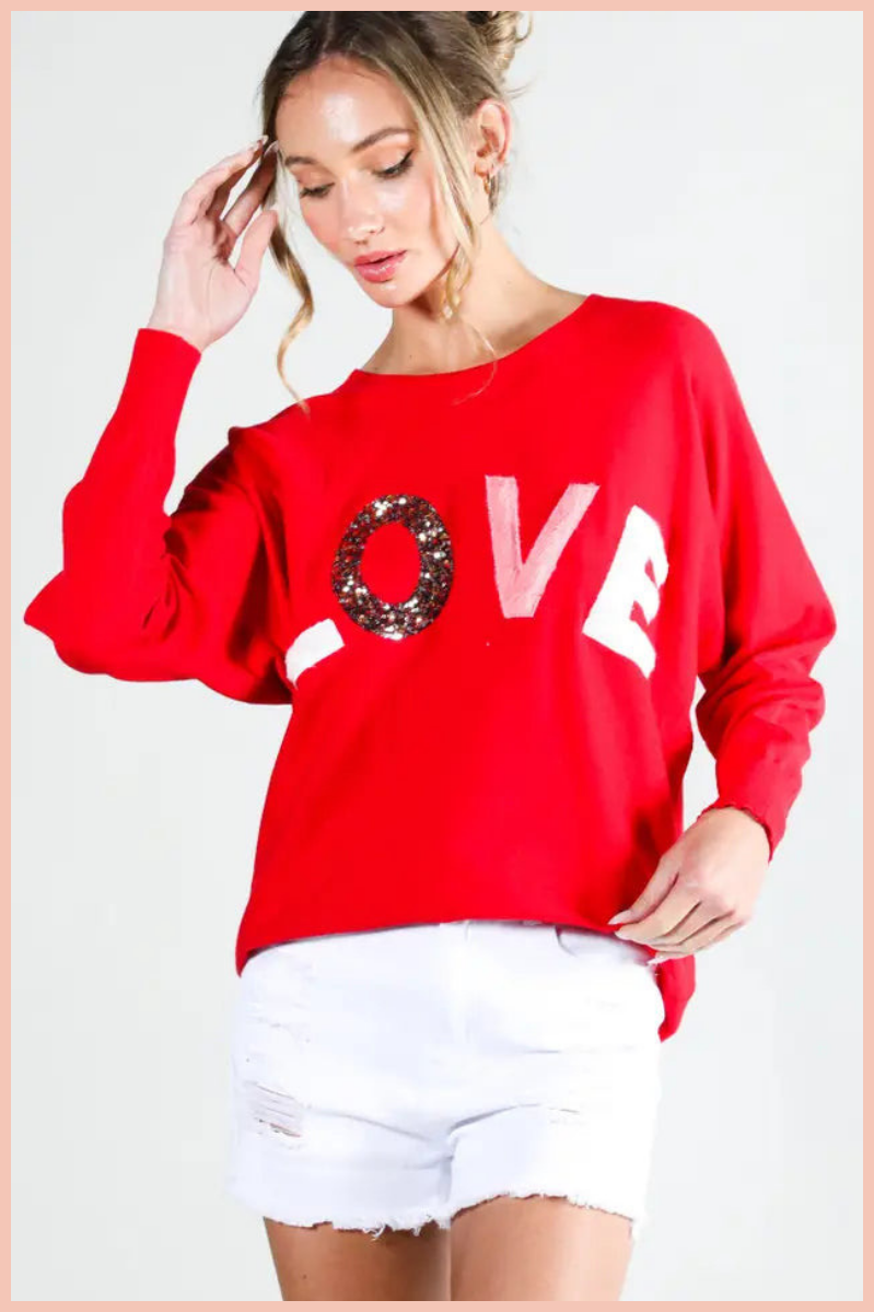 LOVE LETTER SWEATER | RED