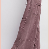 Mineral Wash Terry Knit Wise Leg Pants