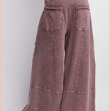 Mineral Wash Terry Knit Wise Leg Pants