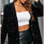 Sequin Blazer + Pearl Buttons