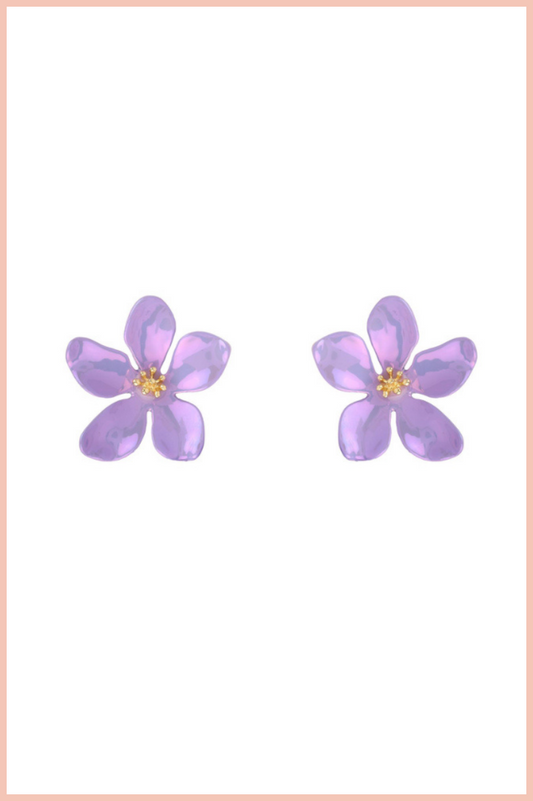 BOLD METAL METALIC FLOWER EARRINGS | MORE COLORS AVAILABLE!