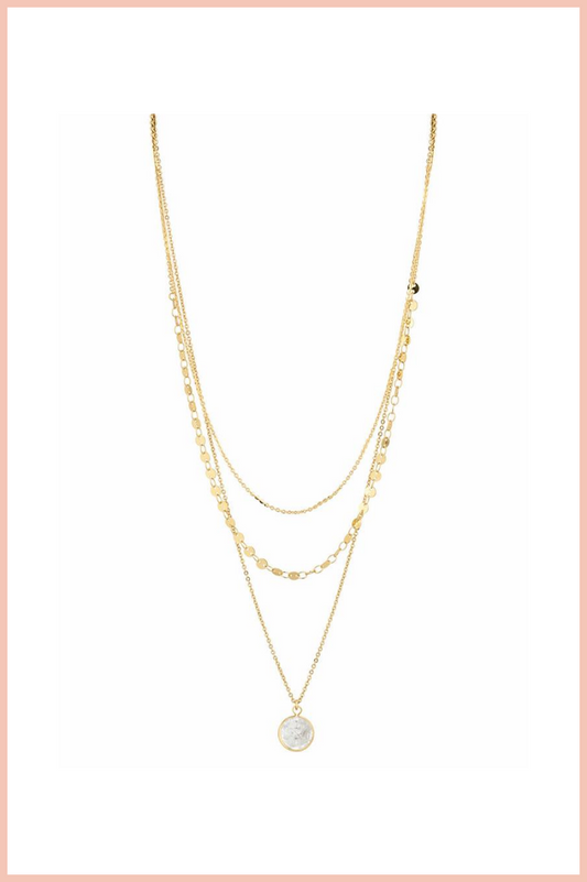 GEMSTONE LAYERED CHAIN NECKLACE | MORE COLORS AVAILABLE!