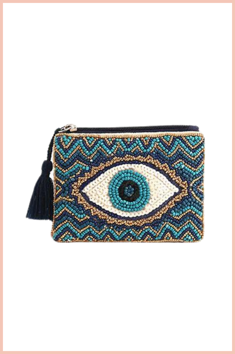 Fashion Eye Seedbead Coin Purse