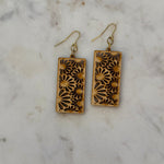 Daisy Cutout Wood Earrings