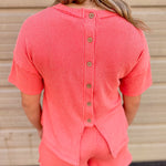 Two Tone Double Knit Top & Shorts Set | Coral