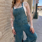 Mineral Washed Gauze Overalls | Teal