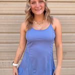 Activewear Mesh Detail Tennis Mini Dress | Blue