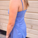 Activewear Mesh Detail Tennis Mini Dress | Blue