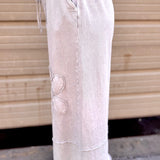 Flower Patch Mineral Washed Terry Knit Pants | Stone