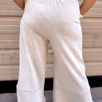 Flower Patch Mineral Washed Terry Knit Pants | Stone