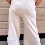 Flower Patch Mineral Washed Terry Knit Pants | Stone
