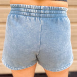 Acid Washed Dolphin Shorts | Blue Grey
