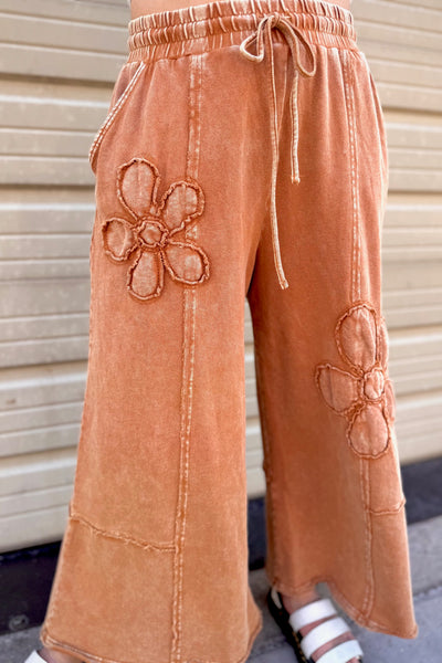 Flower Patch Mineral Washed Terry Knit Pants – The Boutique