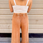 Flower Patch Mineral Washed Terry Knit Pants | Almond